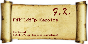 Fülöp Kapolcs névjegykártya